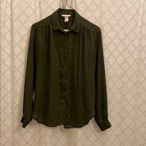 H&M Blouse- deep forest green color
